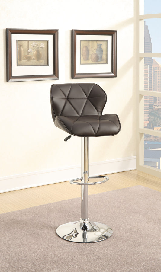 TREATLIFE HOME Adjustable Height Kitchen Island Stools Set of 2, Brown Faux Leather with Chrome Base