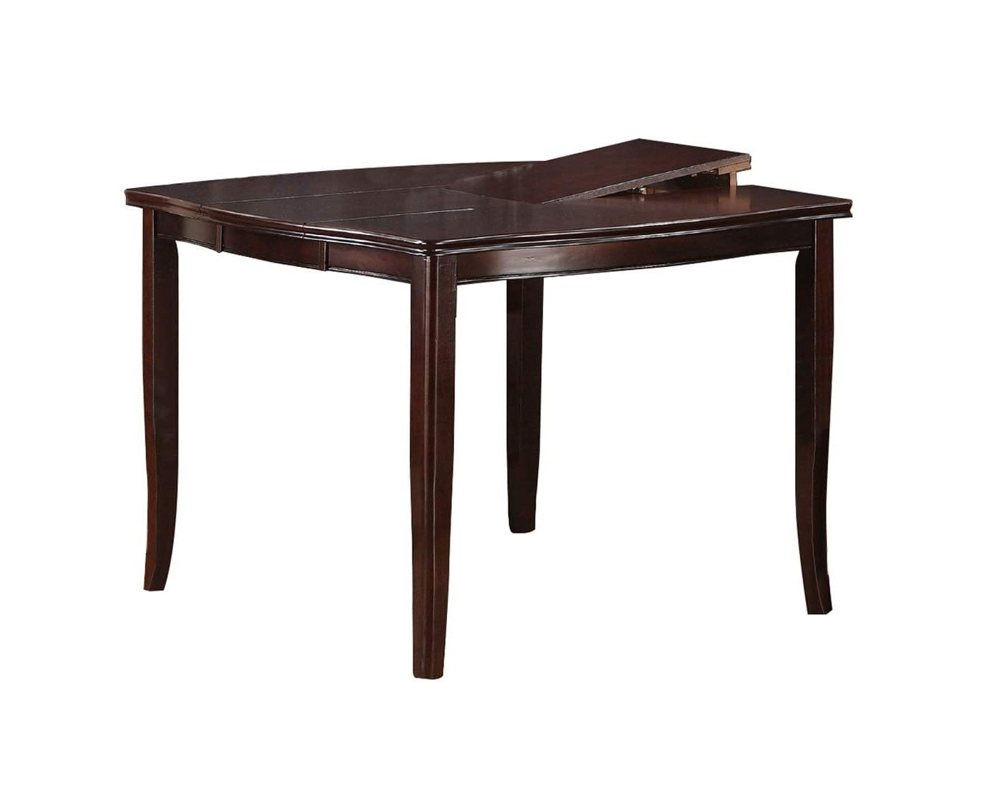 Dark wood extendable dining table with tapered legs a classic piece