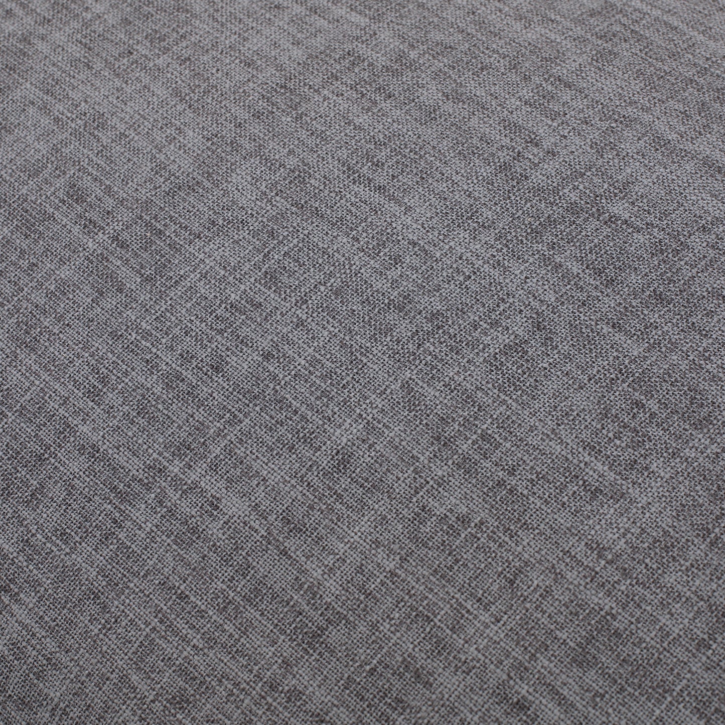 Closeup view of a grey textured fabric with a subtle flecked pattern ideal for upholstery