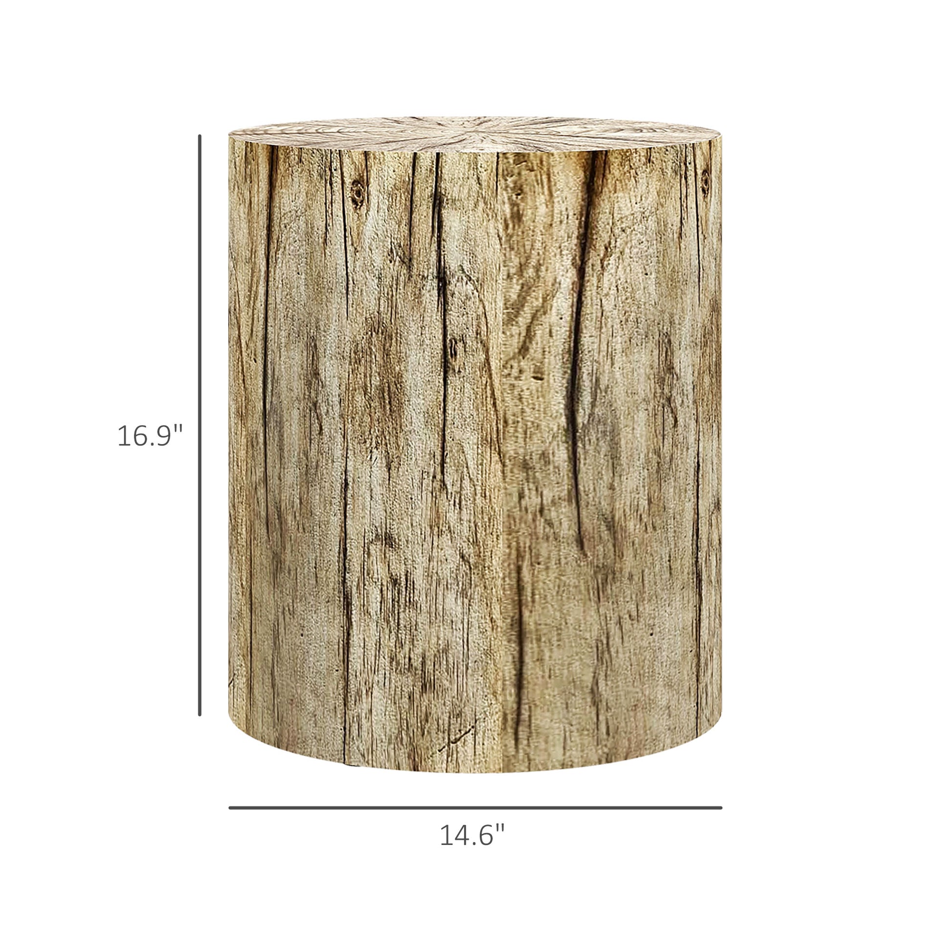 Rustic wood stump stool natural texture perfect accent for country decor