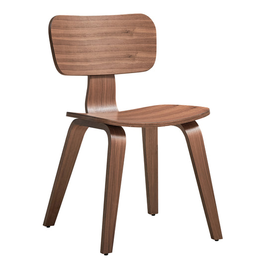 Bentwood Walnut dining chair with curved seat and backrest modern home accent
