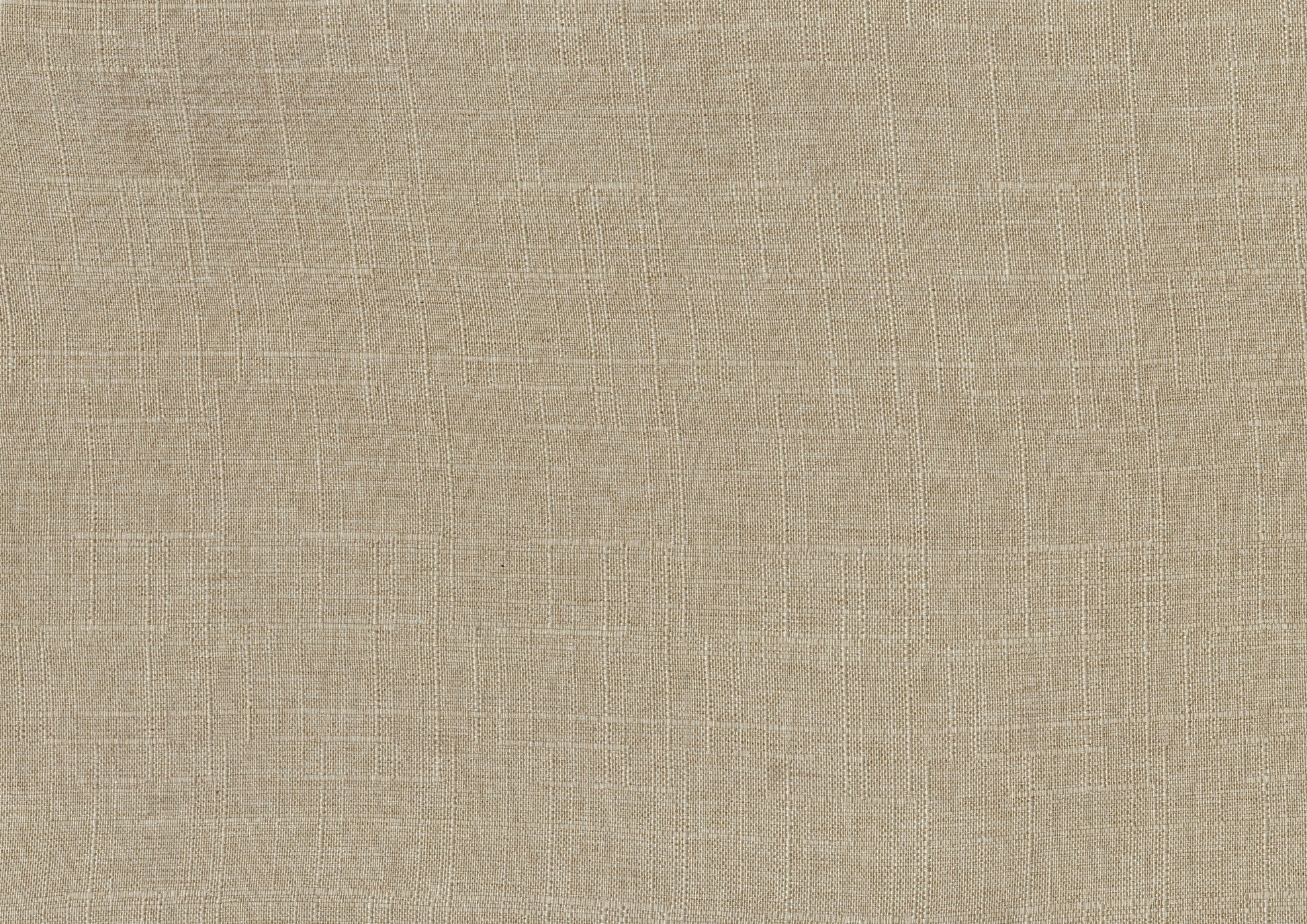 Closeup of beige woven linen fabric with visible texture