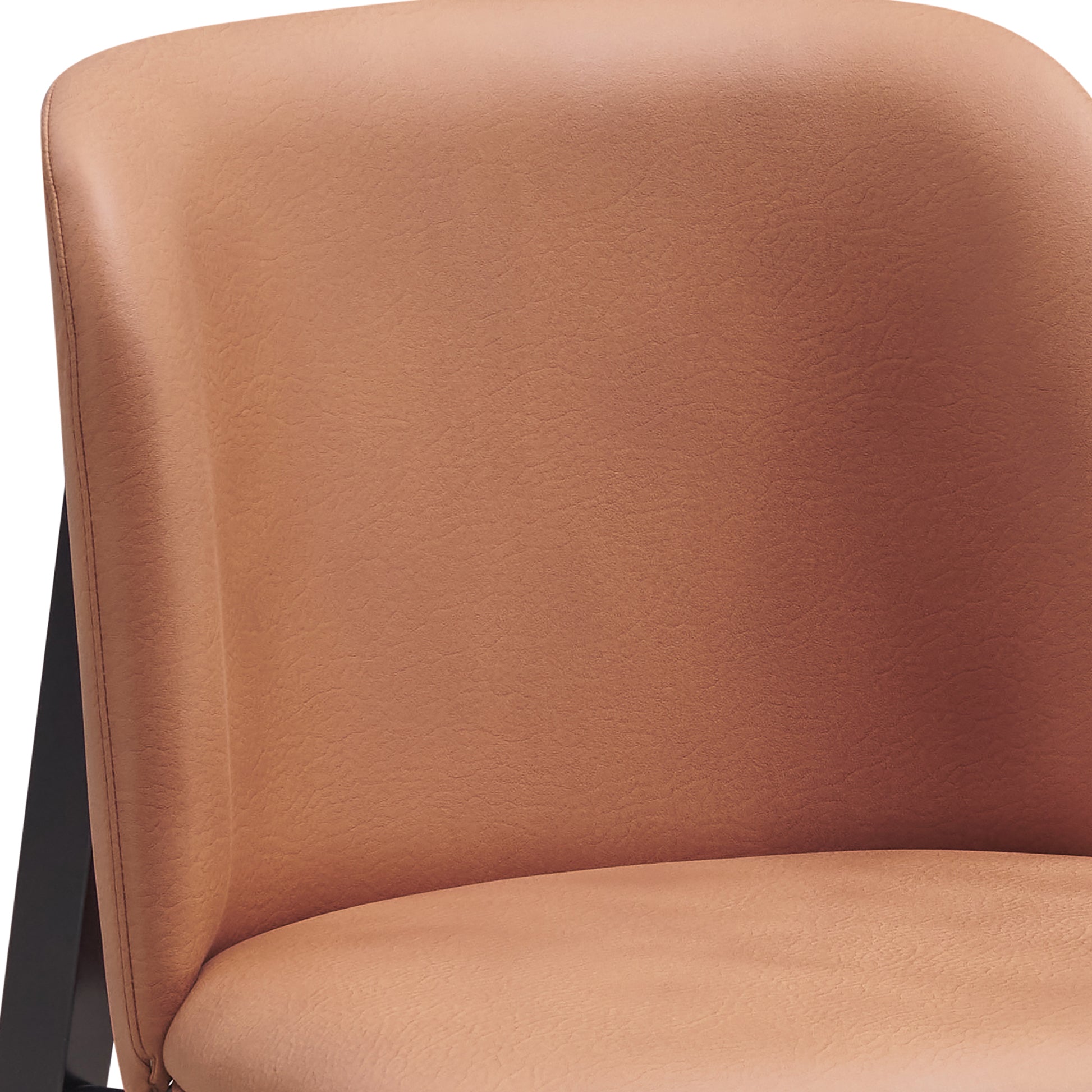 Tan leather accent chair with black metal legs stylish modern design