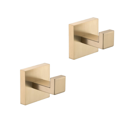 Brushed brass modern wall hook for bathroom organization