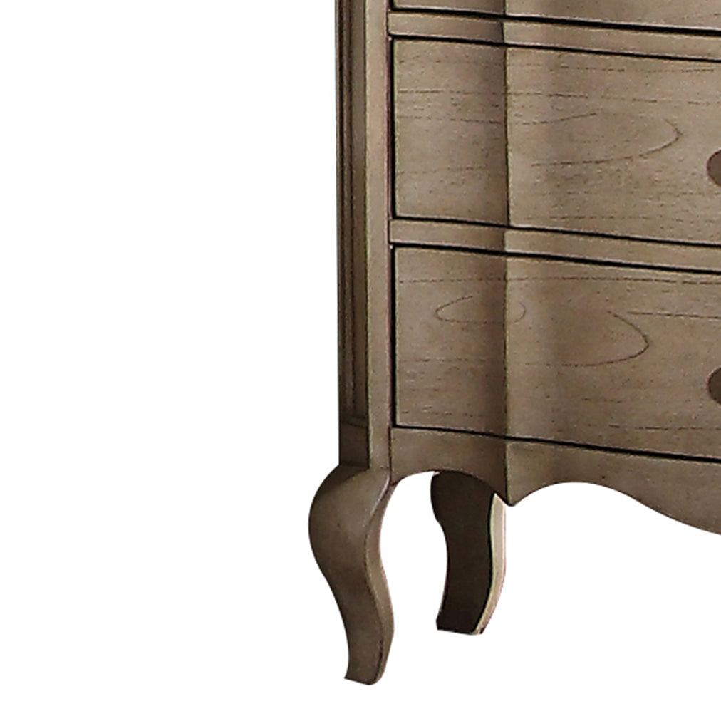 Ornate distressed wood accent chest with curved cabriole legs elegant storage