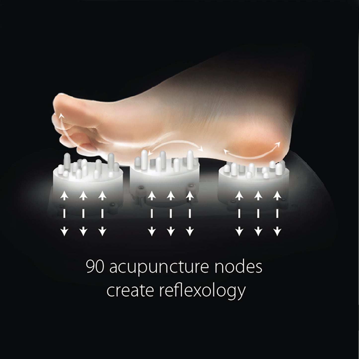 Foot massage device with  acupuncture nodes promoting reflexology and foot circulation