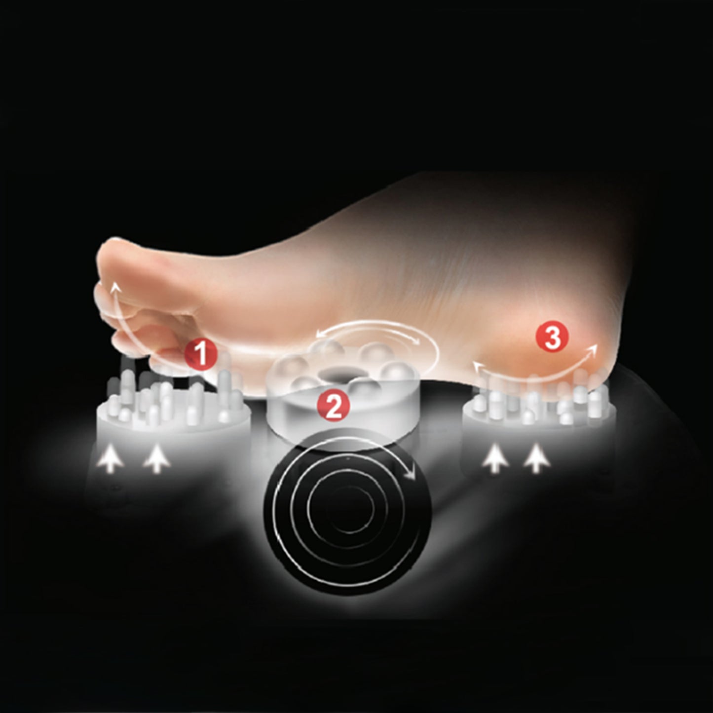 Foot relaxing massager with textured rollers for targeted pressure relief and improved circulation