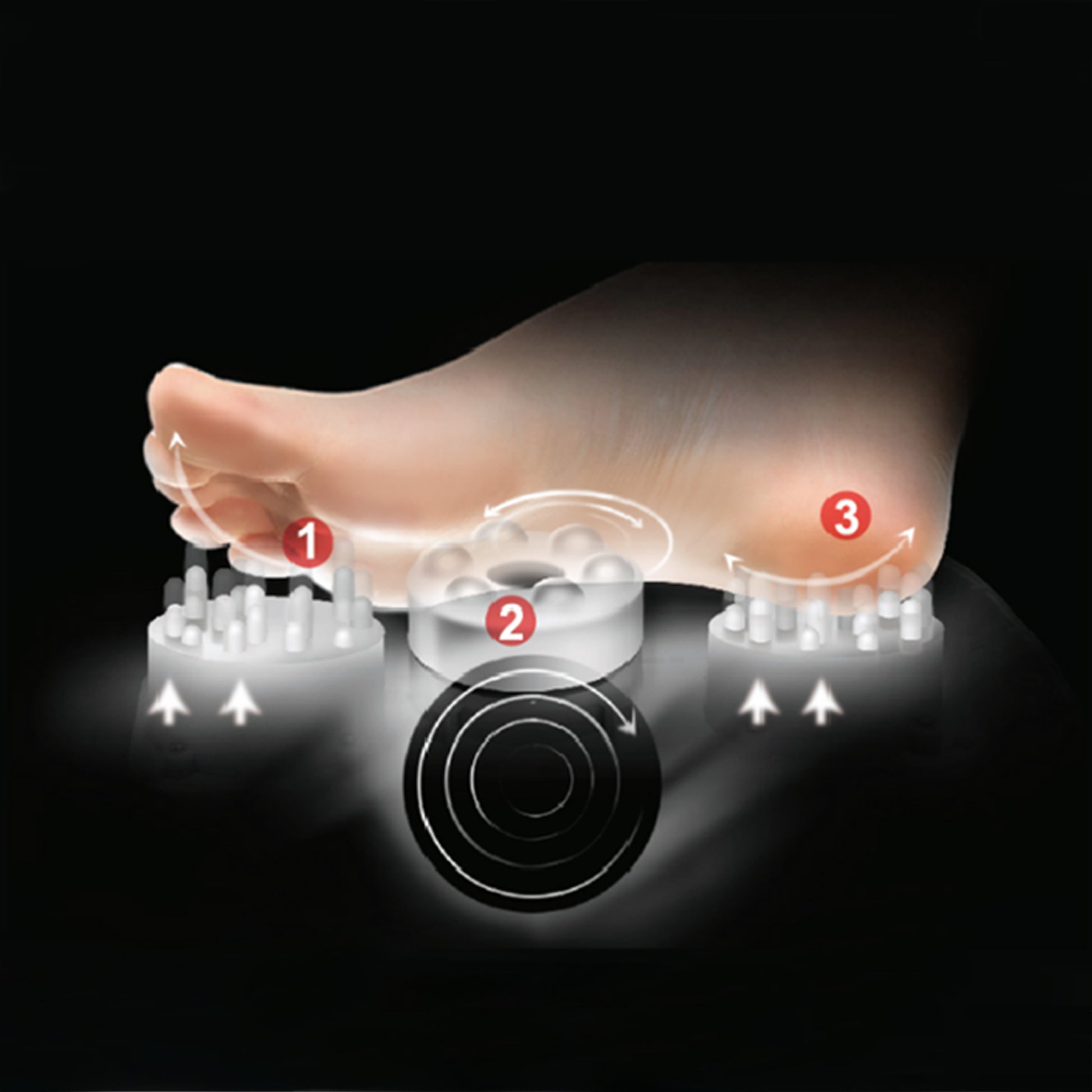 Foot relaxing massager with textured rollers for targeted pressure relief and improved circulation