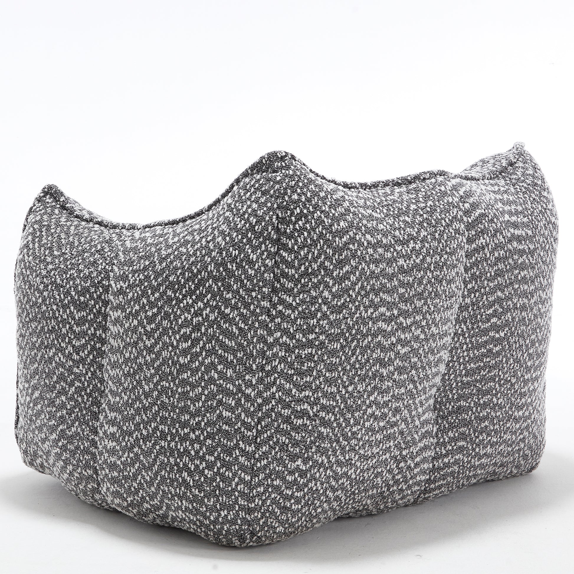 Textured grey and white tweed floor cushion for modern living spaces