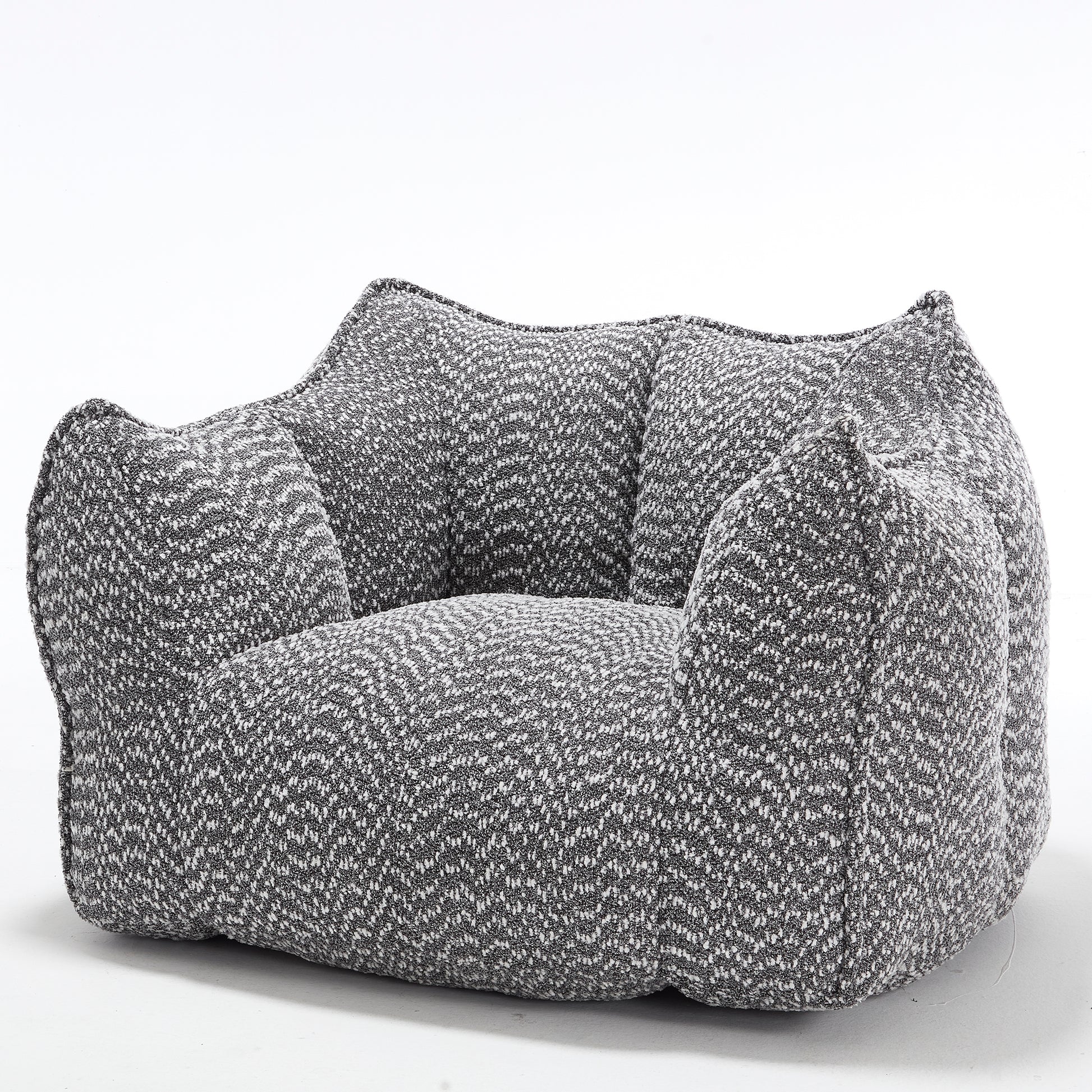 Comfortable gray and white textured armchair for modern living rooms