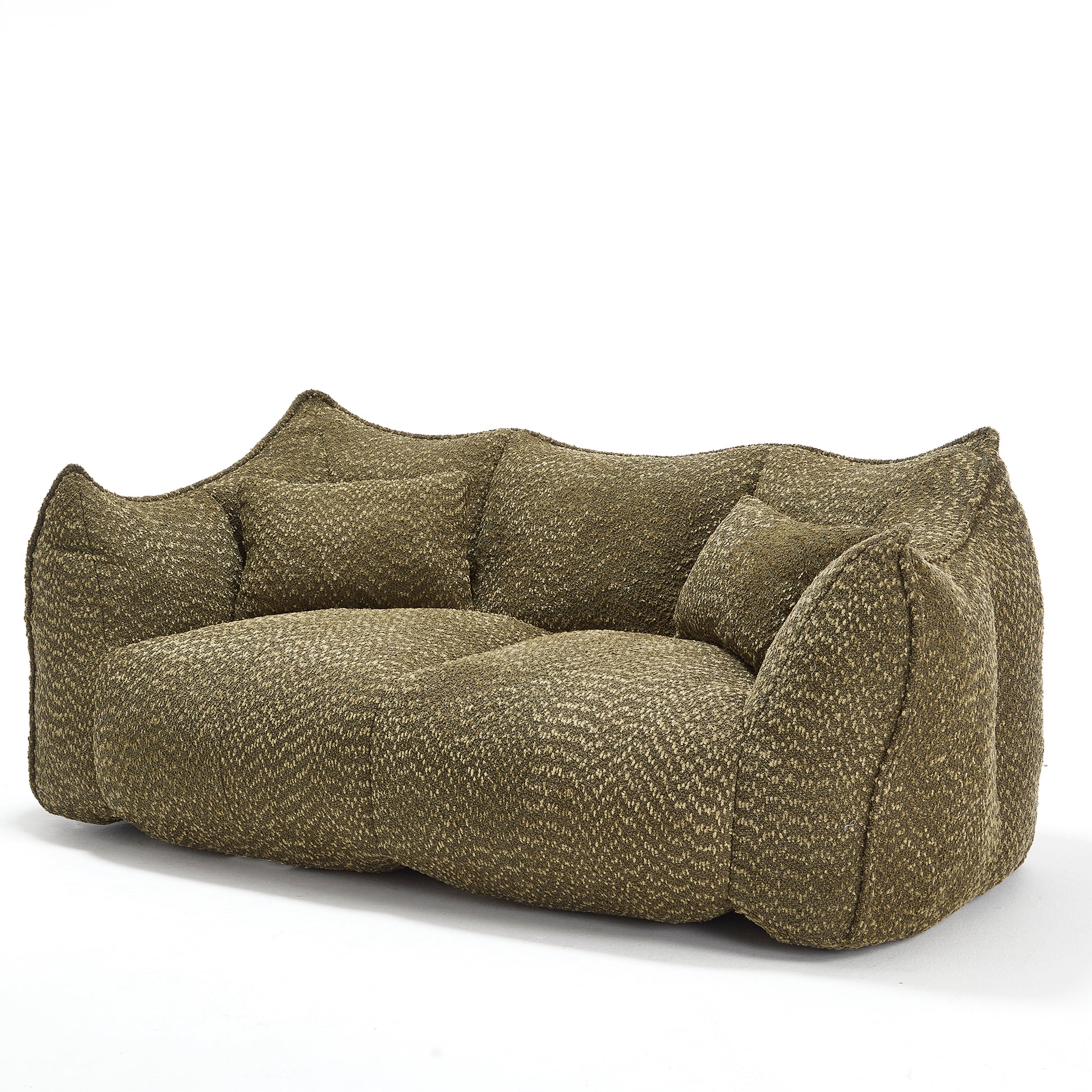 Textured olive green modular sofa with plush cushions perfect for contemporary living rooms