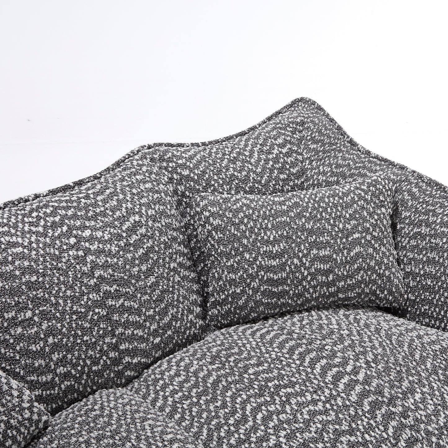 Plush grey and white speckled textured pet bed cushion