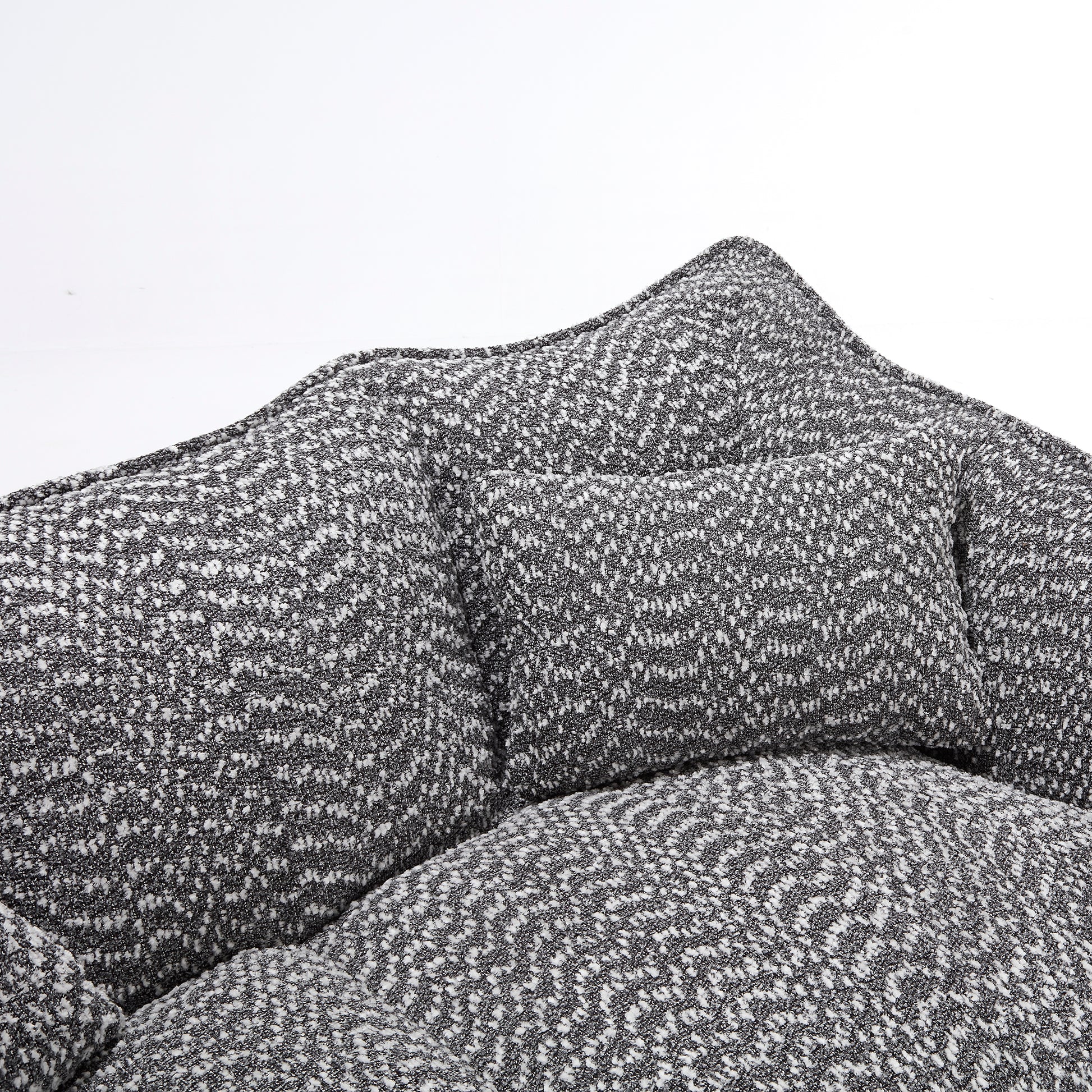 Plush grey and white speckled textured pet bed cushion