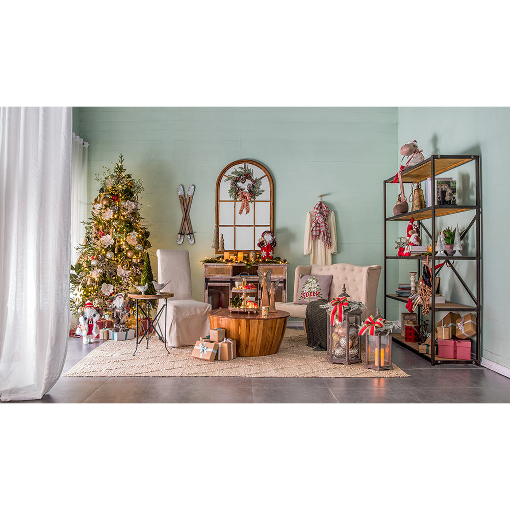 Decorated Christmas tree with warm LED lights and festive ornaments