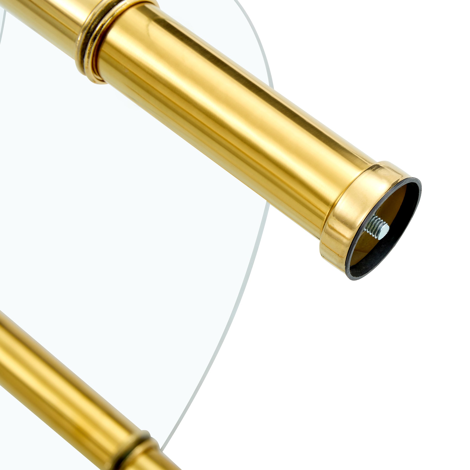 Polished brass telescope with adjustable sections and threaded end