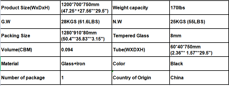 Product size mm