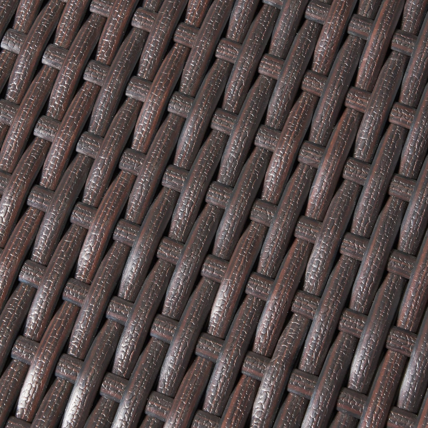 Dark brown woven resin wicker texture