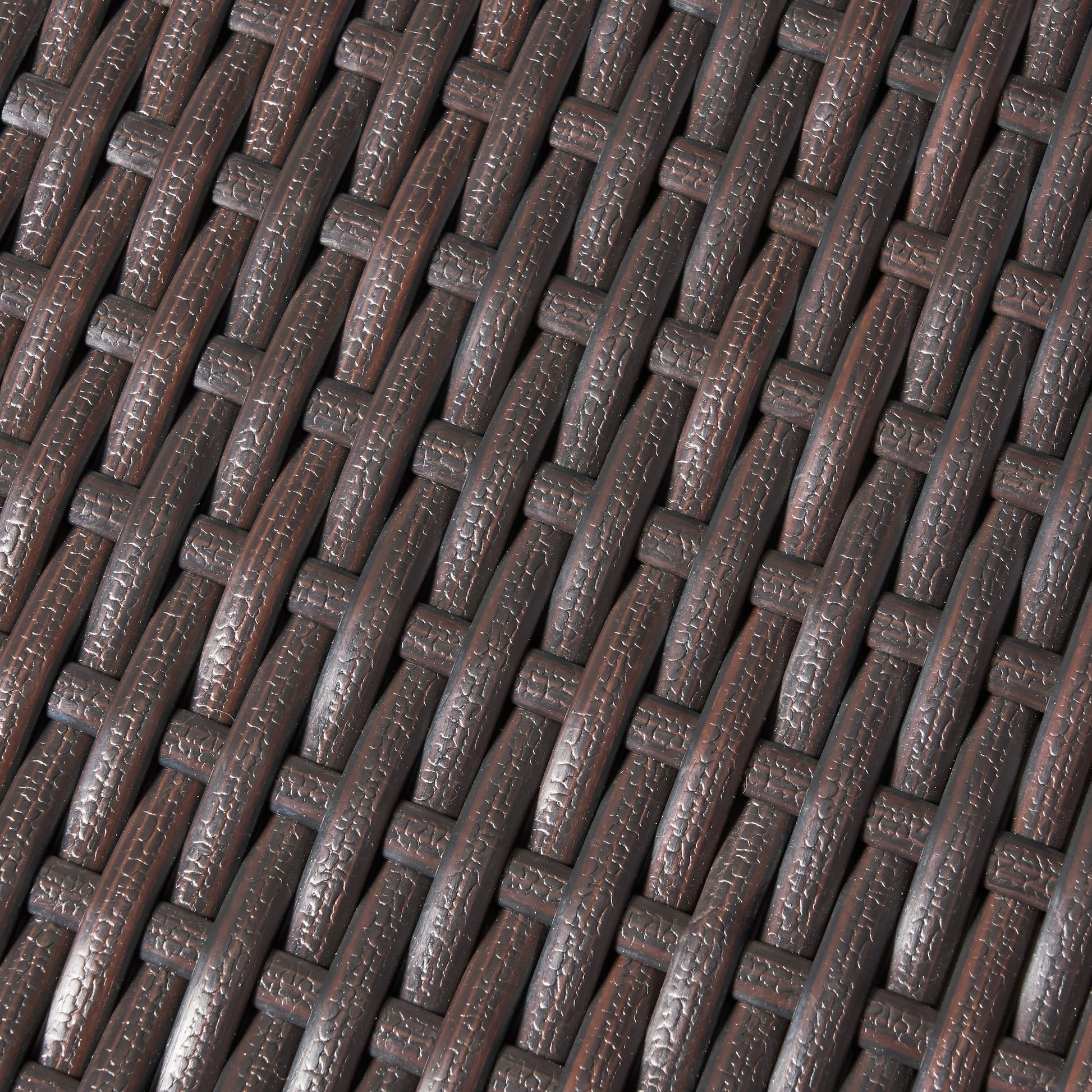 Dark brown woven resin wicker texture