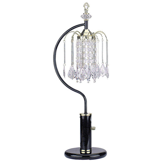 Elegant black and gold desk lamp with crystal chandelier details perfect for accent lighting