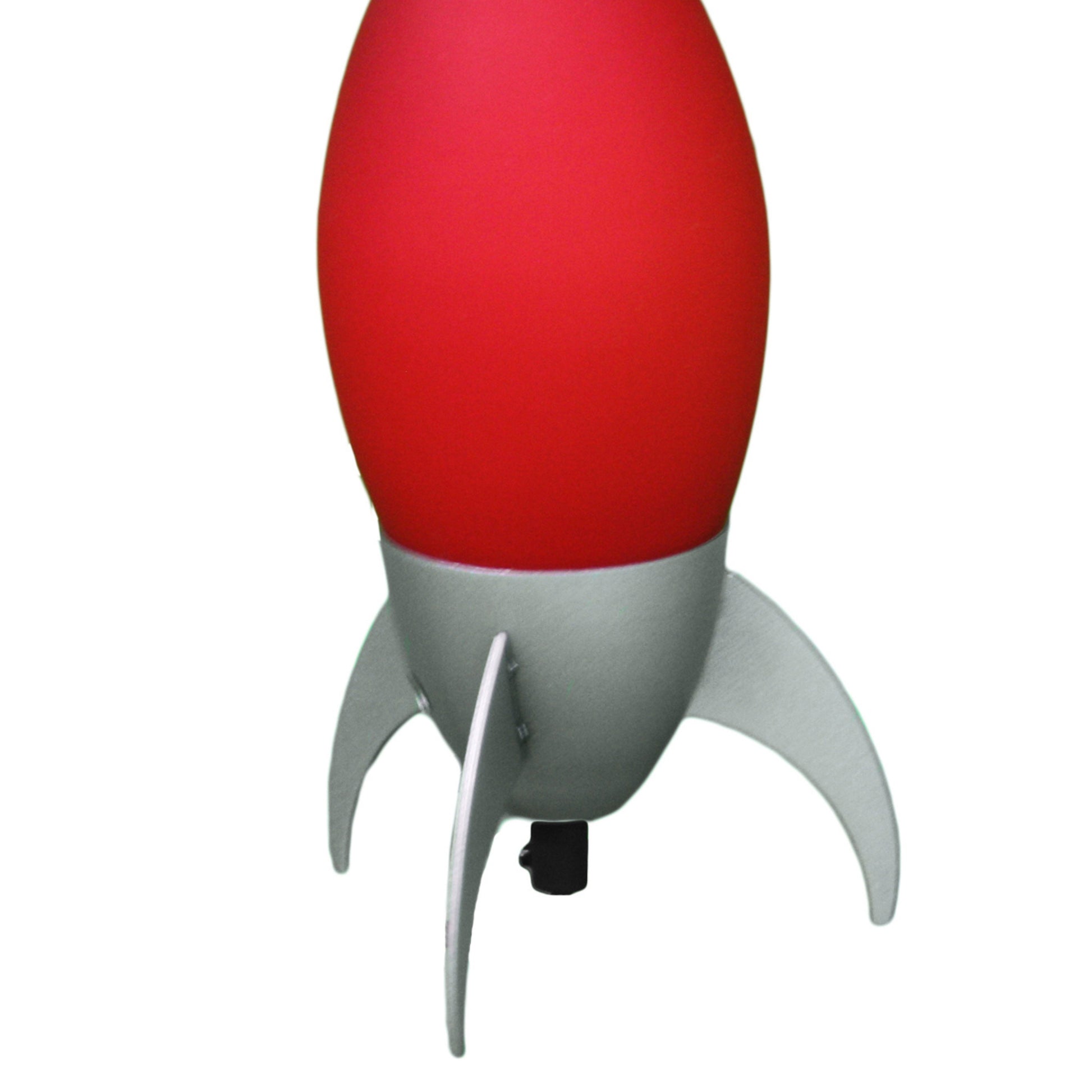 Red and silver rocket model with three fins ideal for kids decor