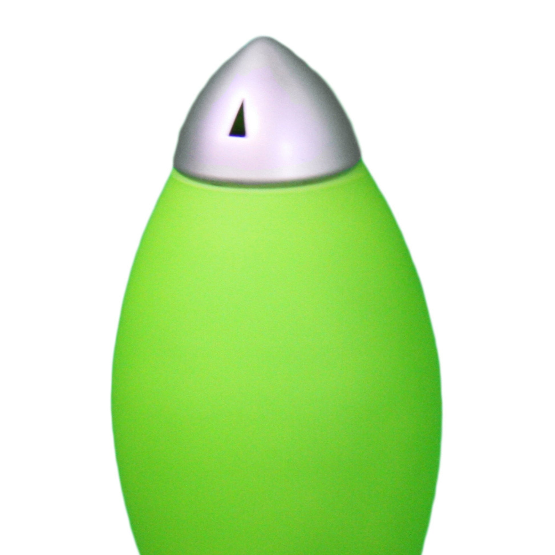 Bright green stylus pen with a metallic silver tip and a triangular indicator