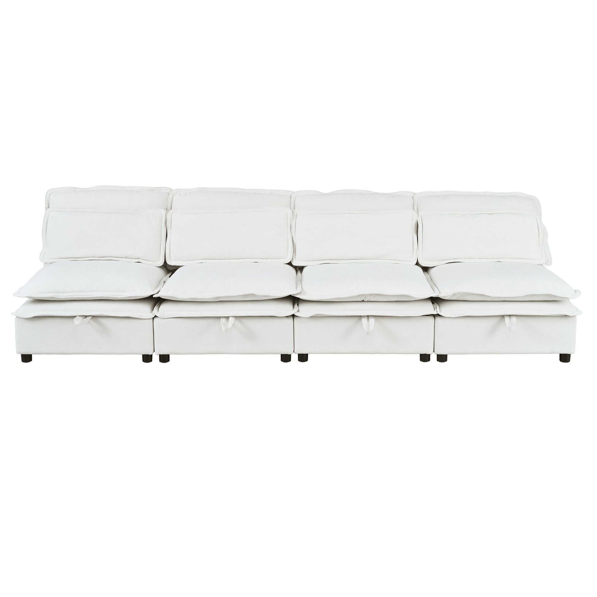 Plush white sectional sofa with deep seats and multiple cushions perfect for modern living rooms