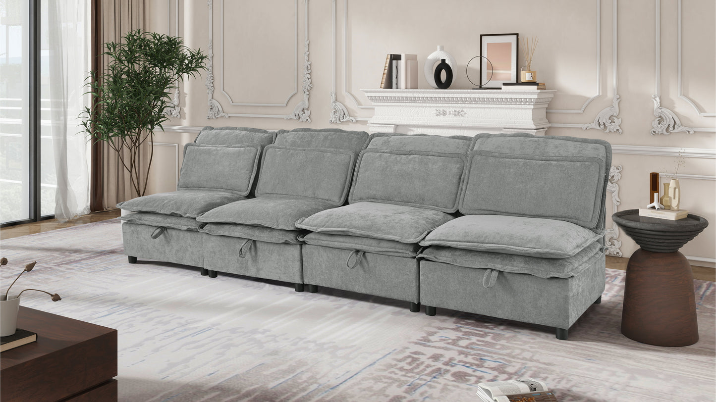 Plush gray sectional sofa with deep cushions perfect for a modern living room