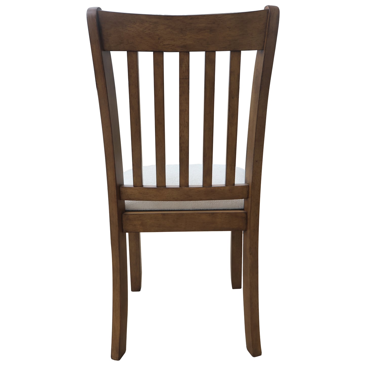 Solid wood dining chair with spindle back in rich mahogany finish