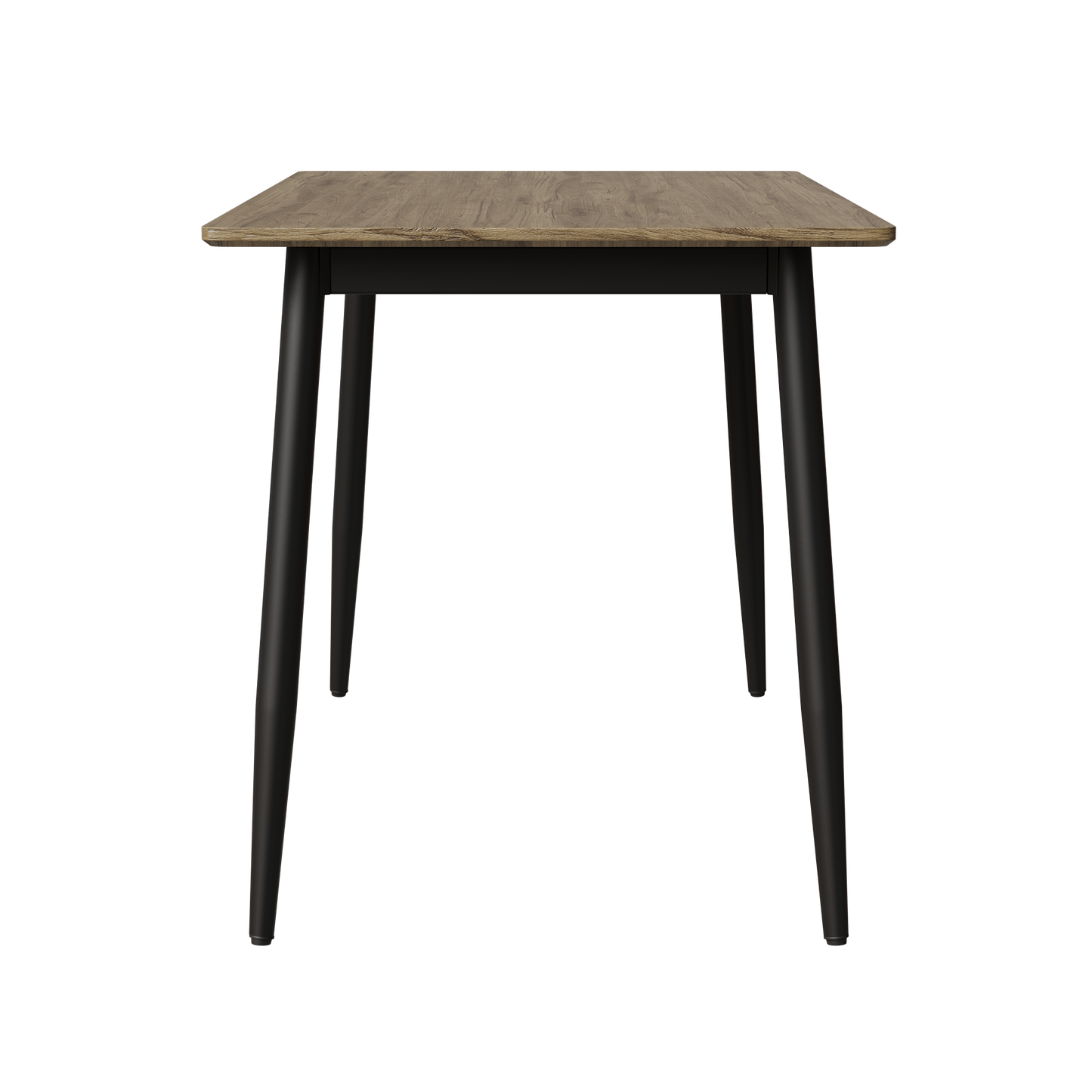 Modern oak wood side table with tapered black legs perfect for small spaces