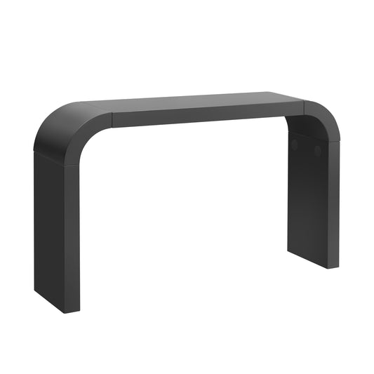 Sleek modern console table matte black Ushaped design perfect for entryways