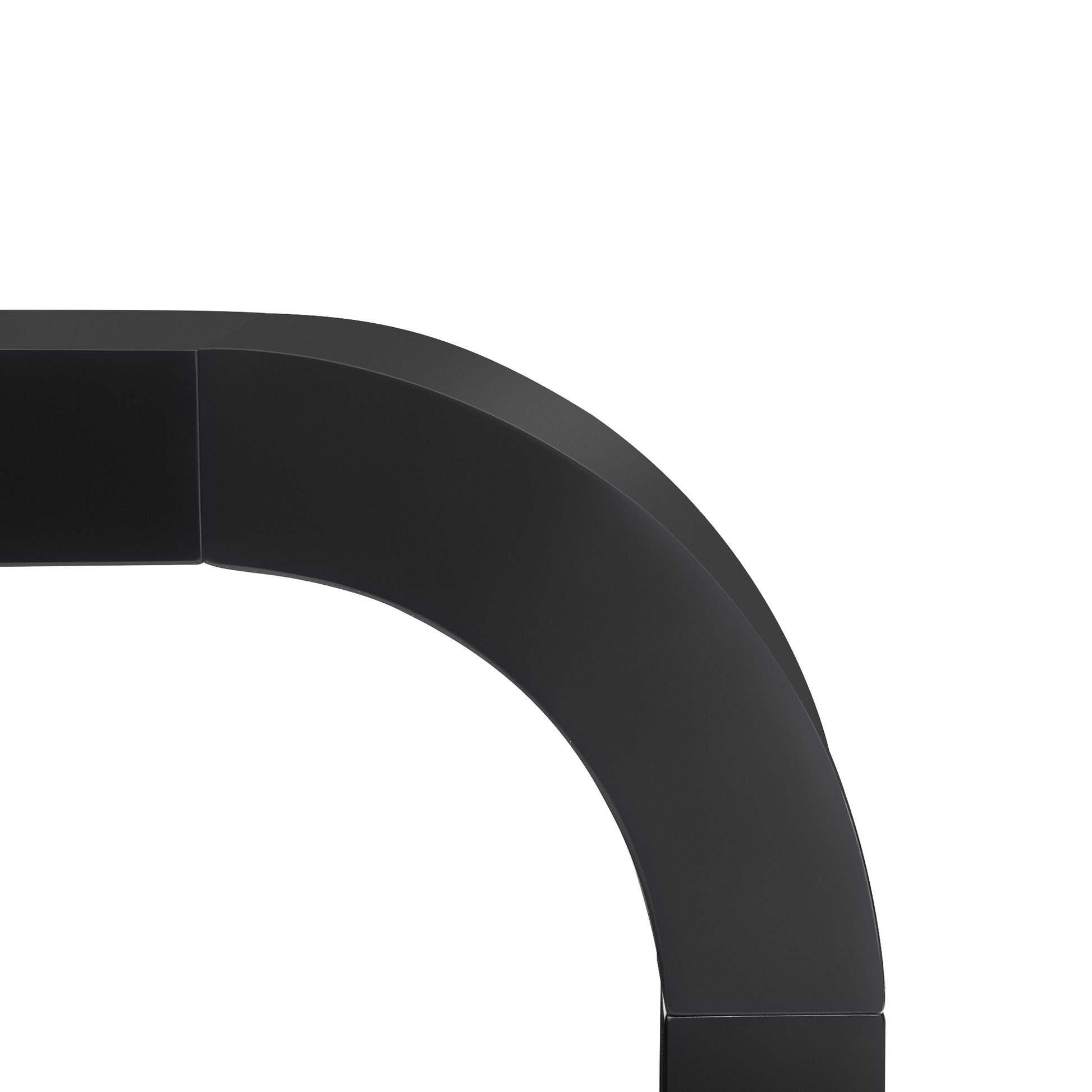 Matte black corner piece for modern shelving units