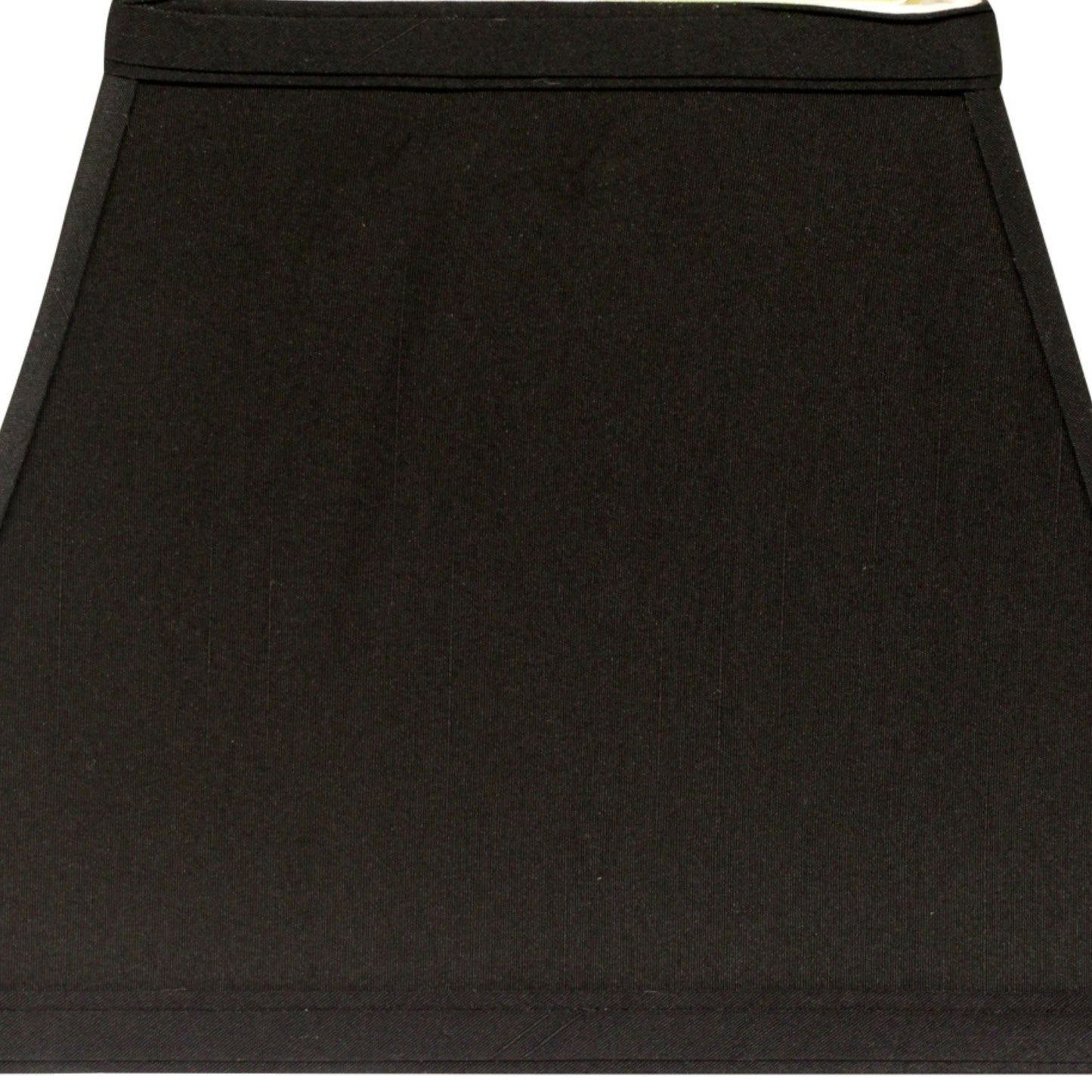 Black rectangular lampshade with fabric texture and subtle vertical ribbing