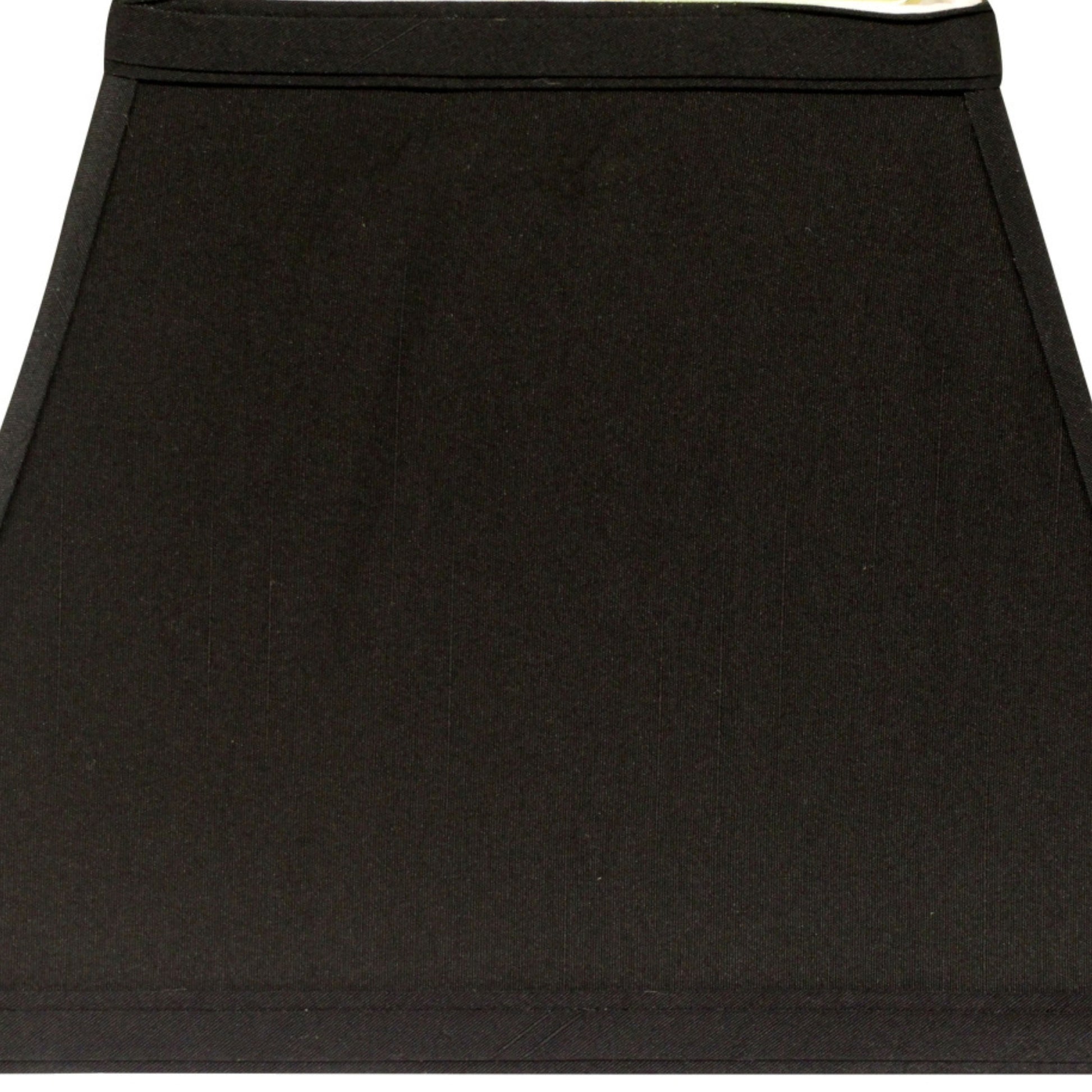 Black rectangular lampshade with fabric texture and subtle vertical ribbing