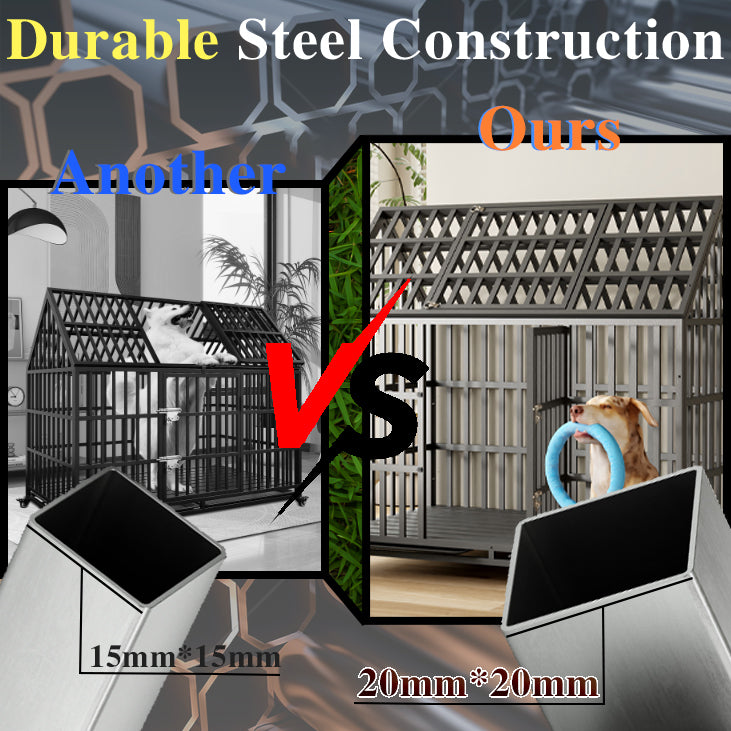 Durable steel dog kennel with modern lattice design mmmm tubing