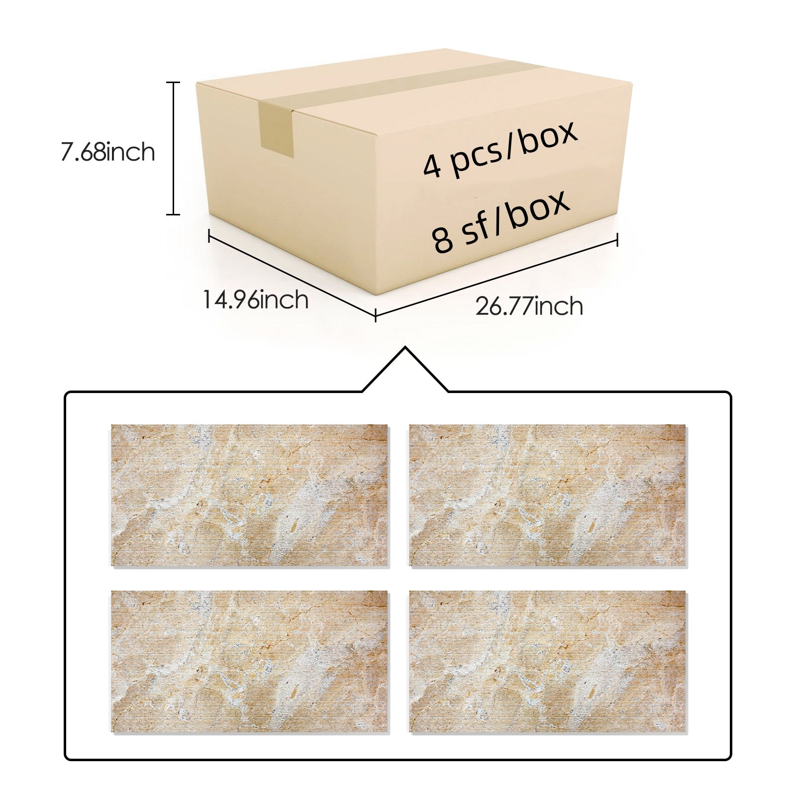 Cardboard shipping box dimensions in L x in W x in H holds  pcsbox