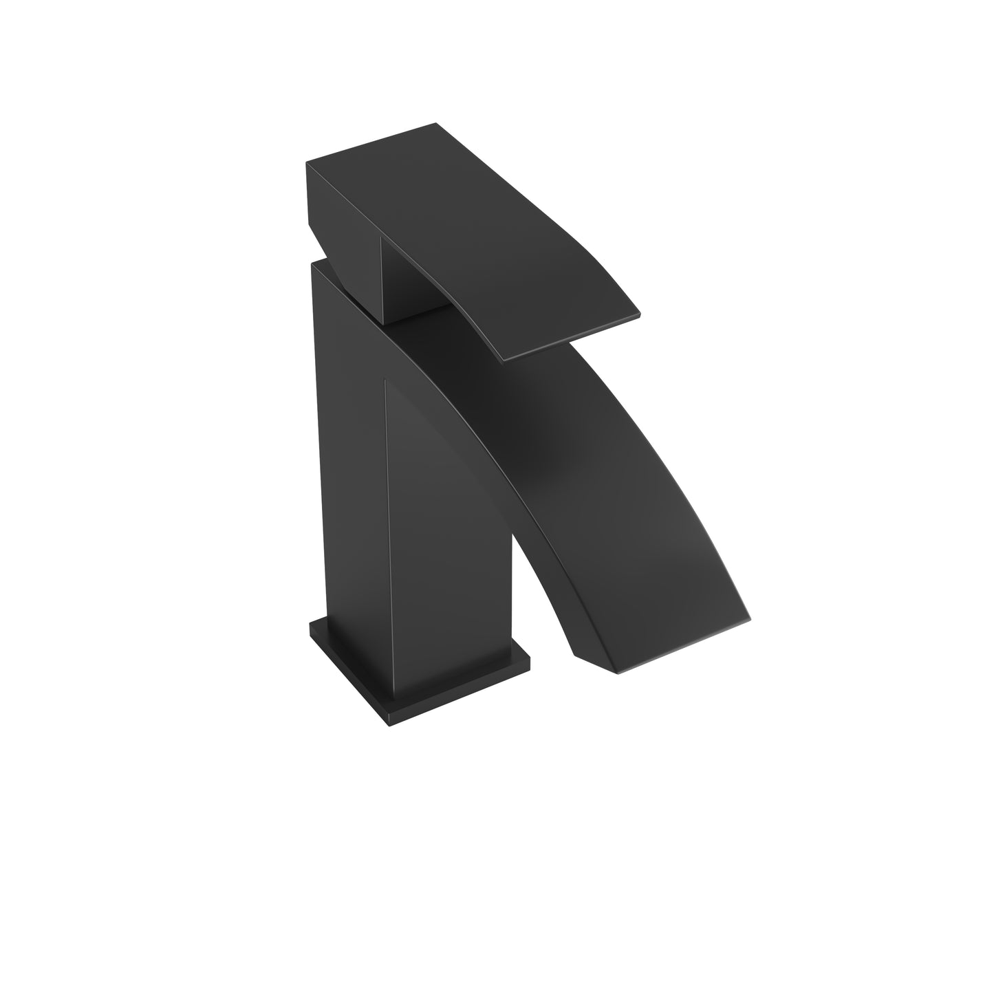 Modern matte black waterfall bathroom faucet with sleek minimalist design
