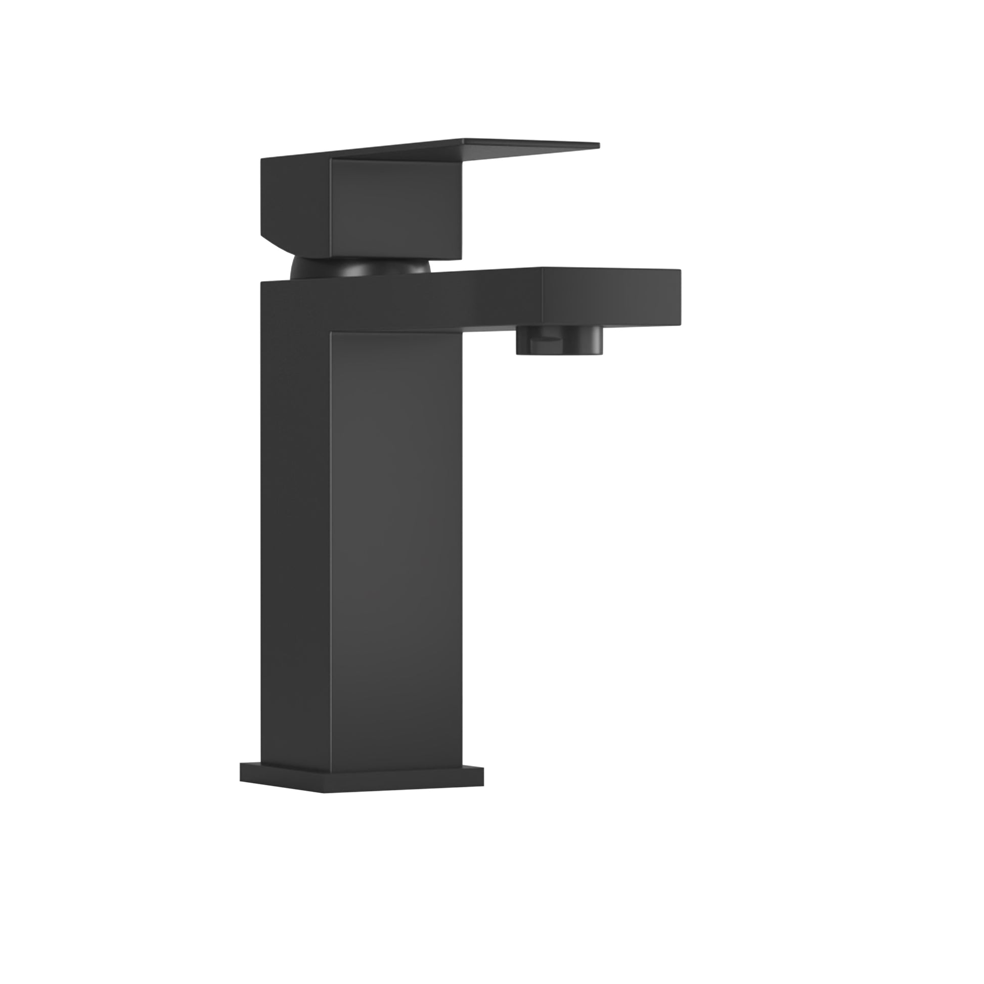 Modern matte black waterfall faucet with minimalist cubic design for contemporary bathrooms