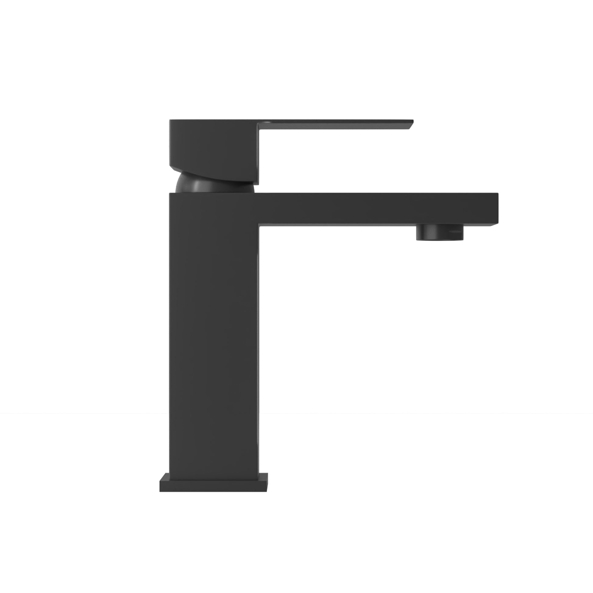Matte black singlehandle bathroom faucet with clean lines and modern design