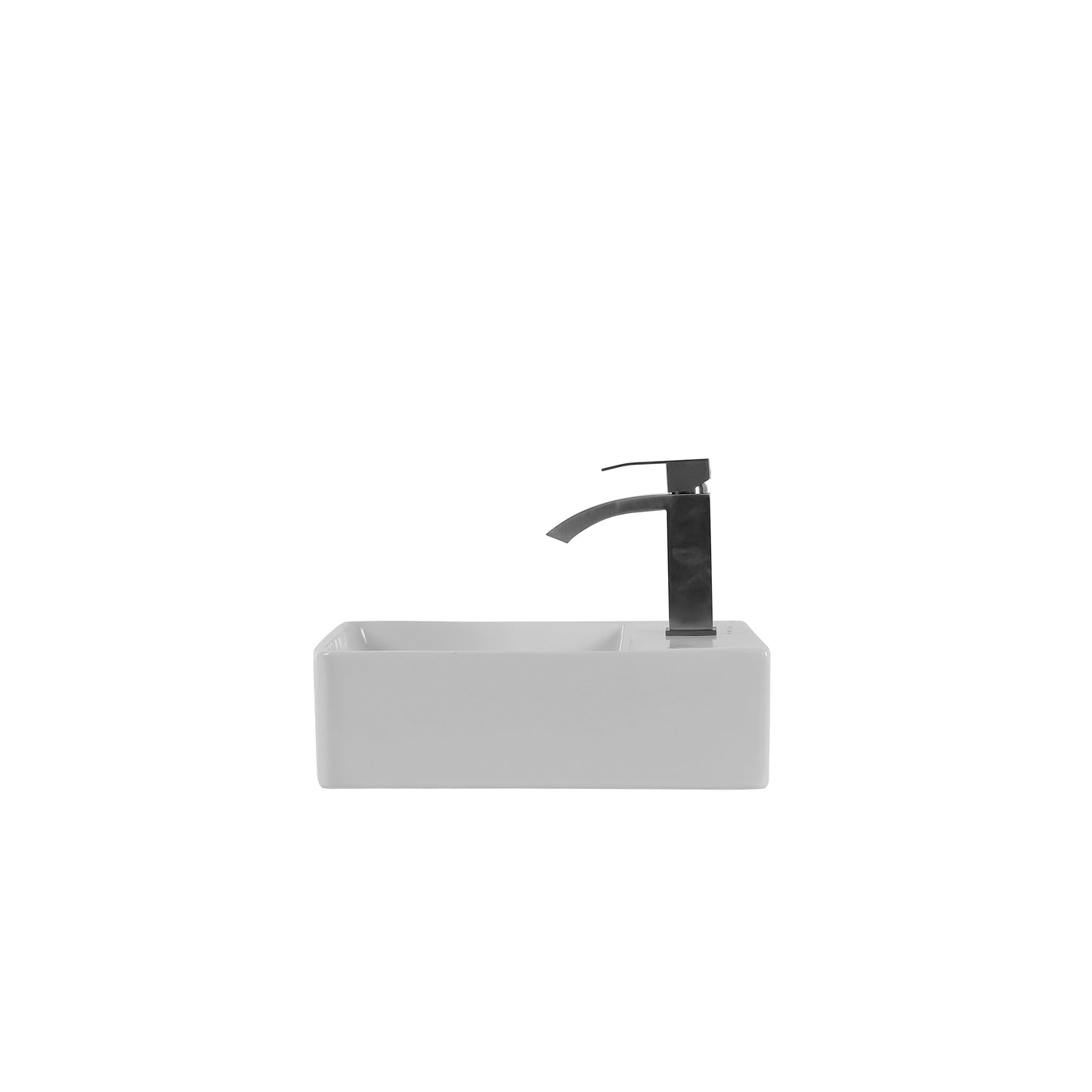 Modern white ceramic vessel sink with sleek chrome faucet