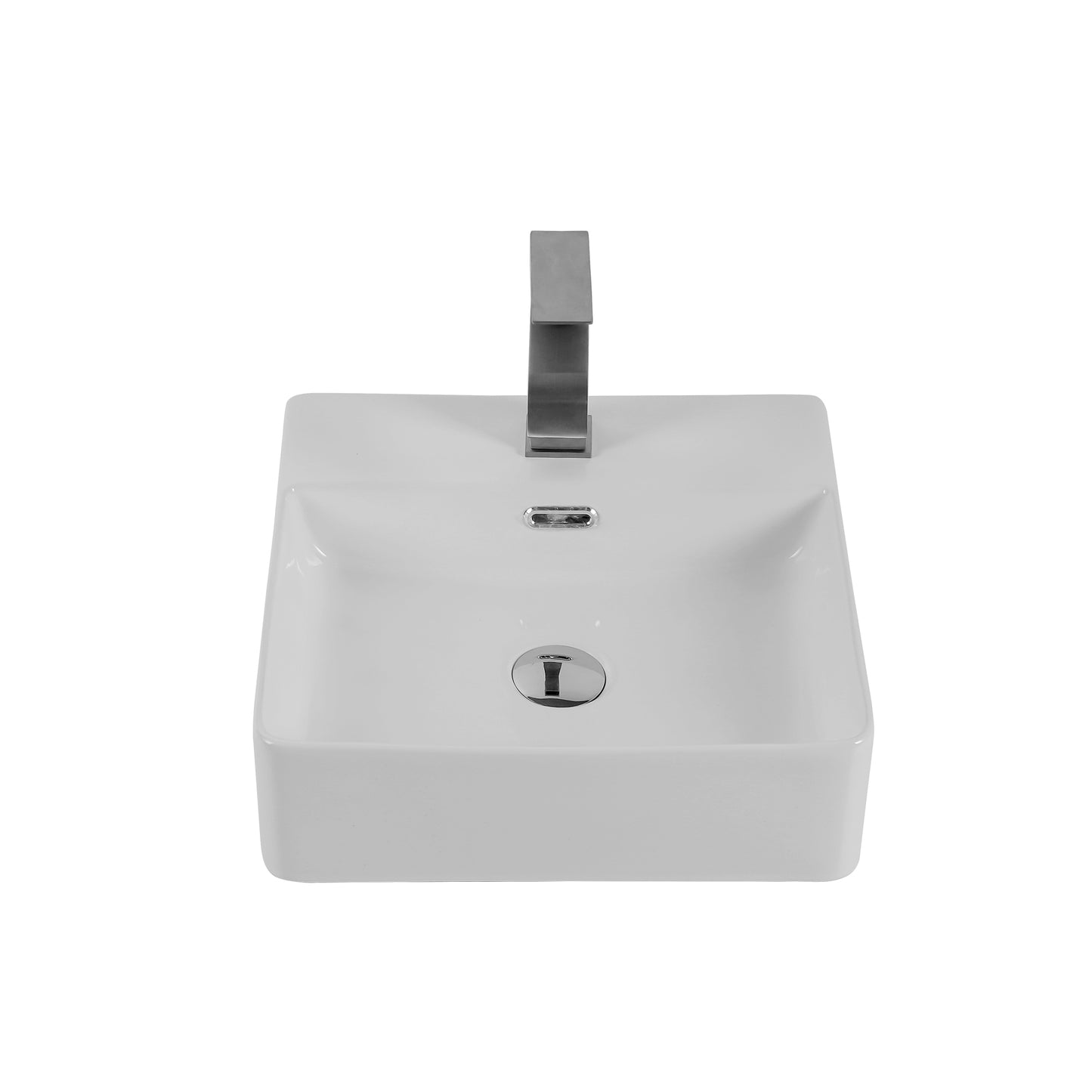 Modern white ceramic vessel sink with sleek chrome faucet for contemporary bathrooms
