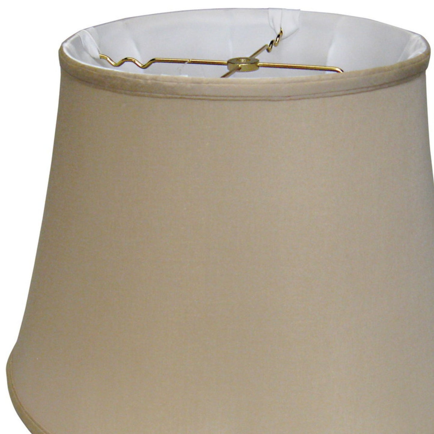 Classic empire lampshade in beige linen with brass finial attachment