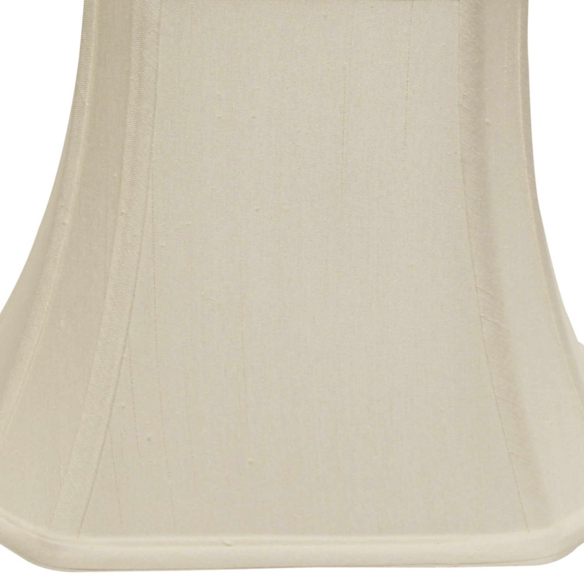 Cream bell lampshade made of linen fabric with stitched seams