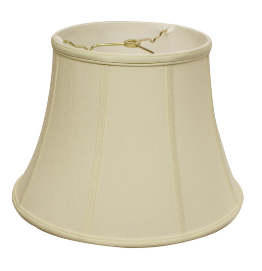 Bell shaped beige fabric lampshade with gold spider fitter