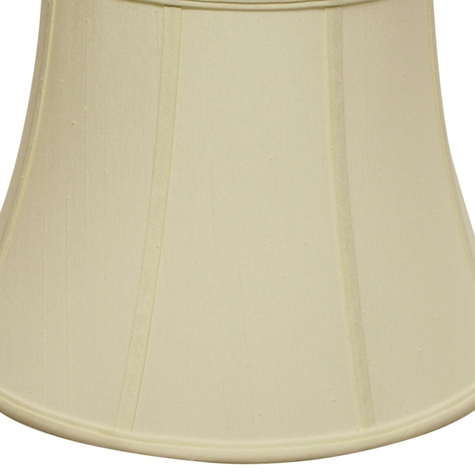 Cream fabric bell lampshade with stitched vertical pleats standard size