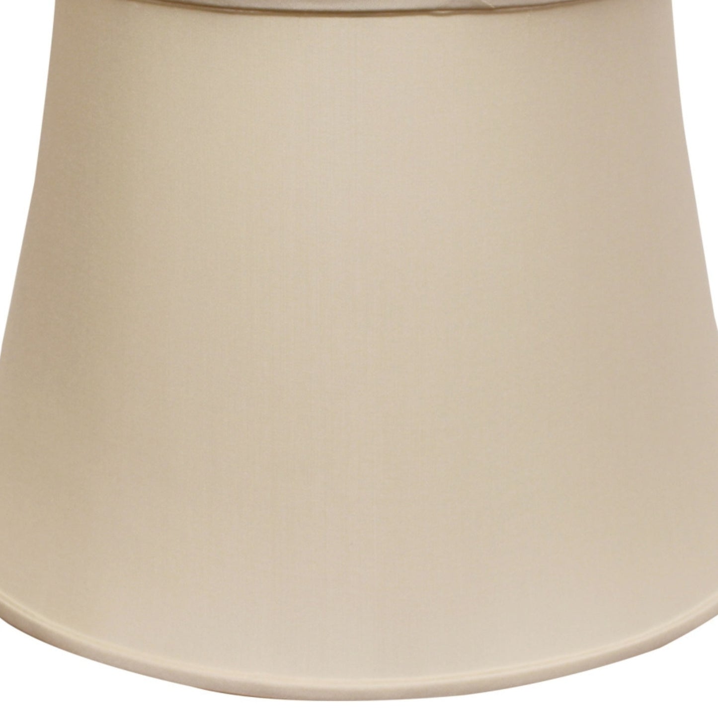 Beige flared fabric lampshade with a smooth texture