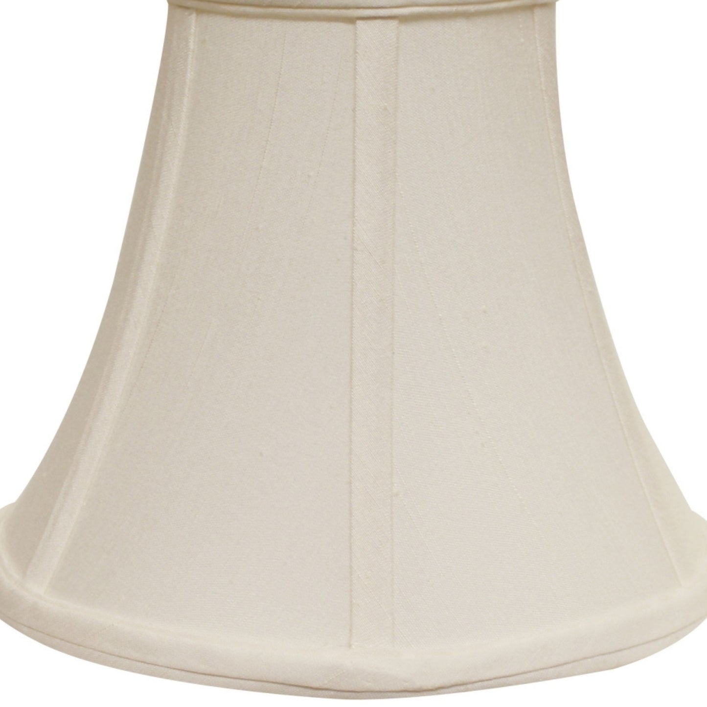 Cream bell lampshade with fabric texture and pleated detail