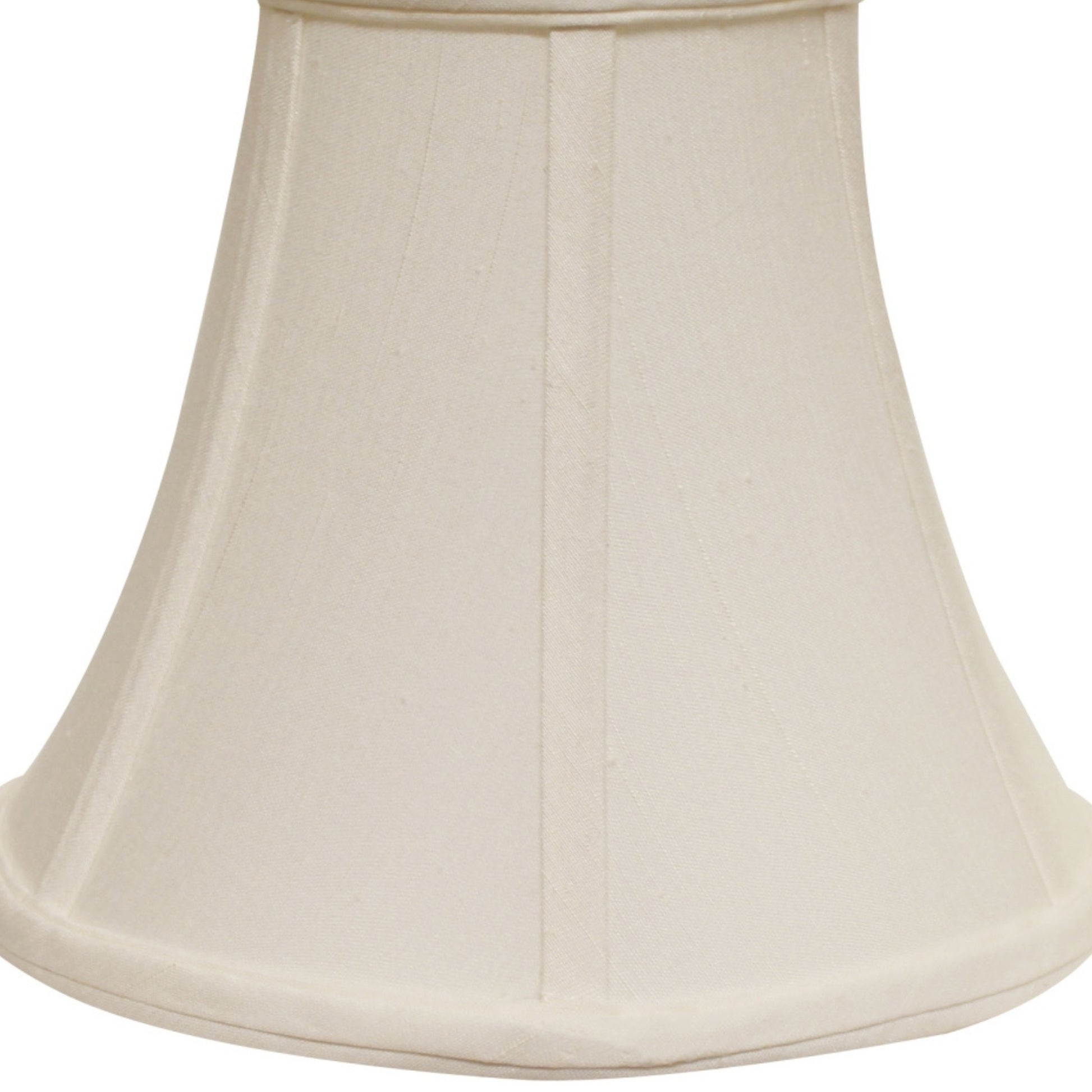 Cream bell lampshade with fabric texture and pleated detail