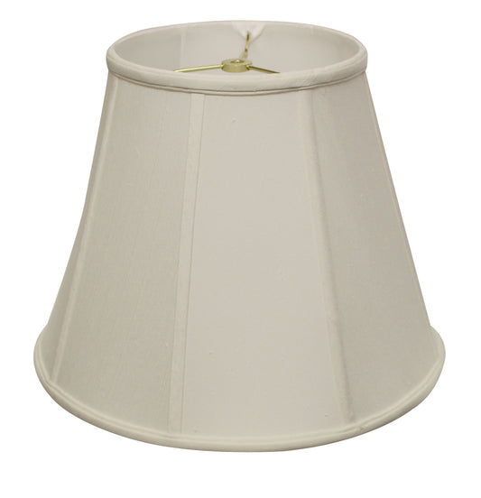 Cream pleated empire lampshade with gold spider fitter and white fabric lining