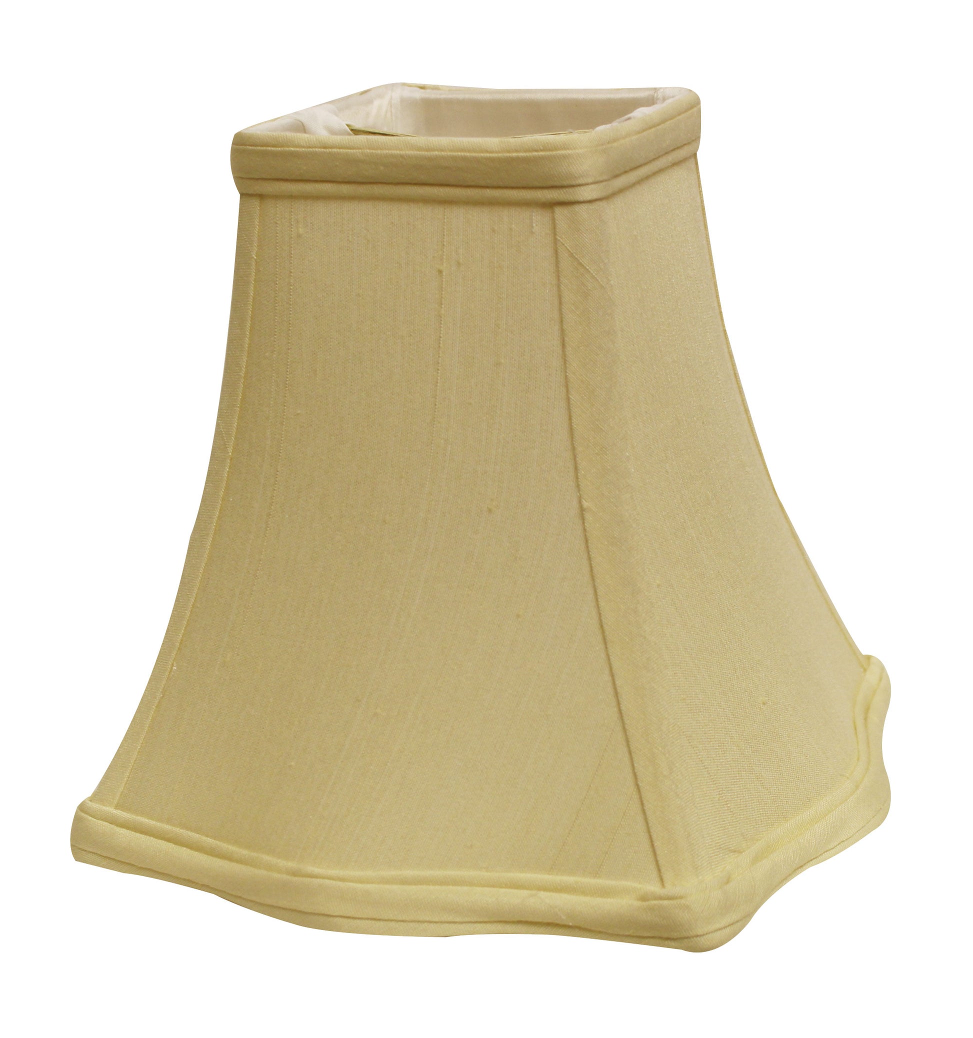 Cream bell lamp shade with square top and decorative trim