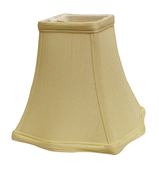 Cream bell lamp shade with square top and decorative trim